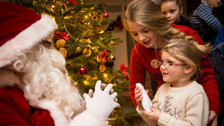 Meeting Father Christmas at Ickworth, Suffolk